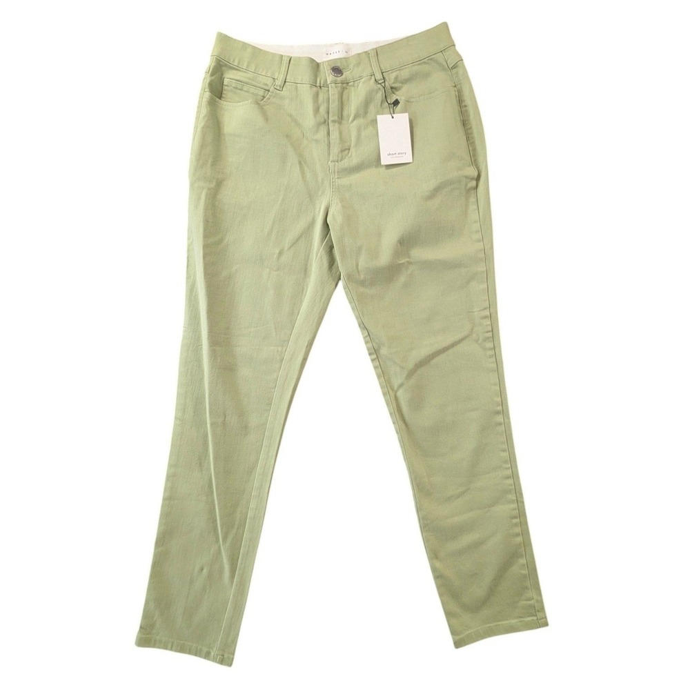 Hayes Sandstone Twill Pants Sage Green 30P Cotton Blend Stretch Petite NEW NWT